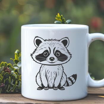 A simple illustration of a raccoon, created as vector art for easy editing and customization.