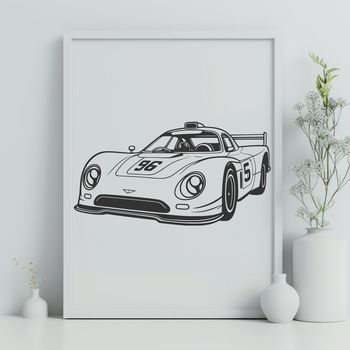 Racing Car Silhouette in Vector Format