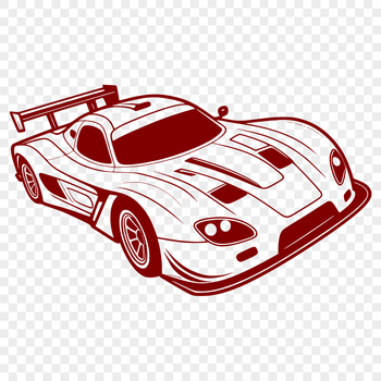 An SVG vector illustration of a speedy racing vehicle in motion.