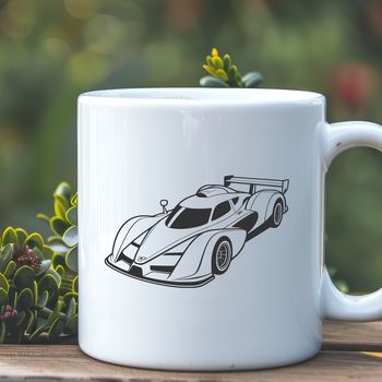 A sleek racing car design for digital projects, suitable for vector art and cutting machines.
