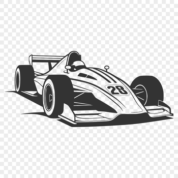 A detailed digital drawing of a racing vehicle designed as an SVG clip art file.