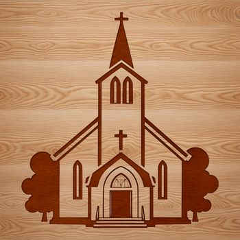 Baptist church exterior design in vector format