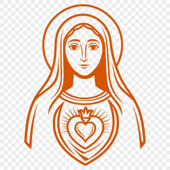 An iconographic representation of the Immaculate Heart symbol, a popular element in Christian art.