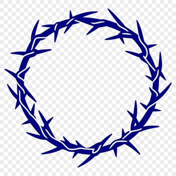A detailed vector illustration of the Crown of Thorns worn by Jesus Christ in Christian tradition.