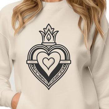 A traditional representation of the Sacred Heart in vector format, suitable for various design applications.