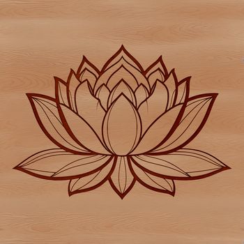 An iconic representation of the lotus flower, a symbol often used in various cultural and religious contexts.