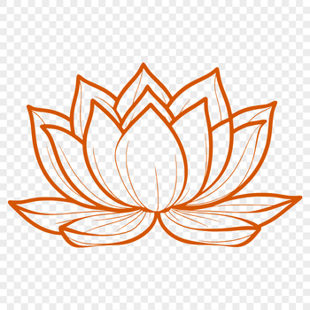 A stylized illustration of the lotus flower, a symbol with significant meaning in various Eastern religions.