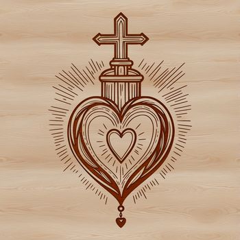 Sacred Heart symbol in vector format, suitable for digital design and cutting projects.
