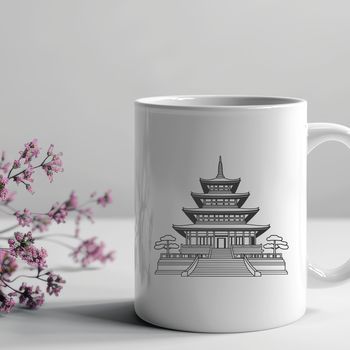 A traditional Buddhist temple with ornate architecture and intricate design elements.