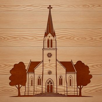 Image of a classic Protestant church building, suitable for vector design projects.