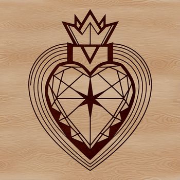 Religious icon of the Sacred Heart in vector format.