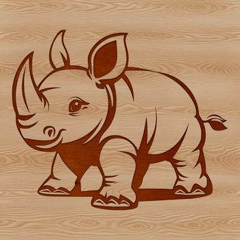 A vector illustration of a rhinoceros in profile, suitable for digital design projects.
