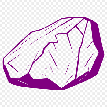 A digital illustration of a rock in vector format for graphic design and cutting projects.