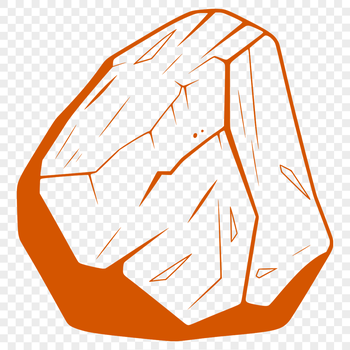 A digital illustration of a textured rock with natural shading and details.
