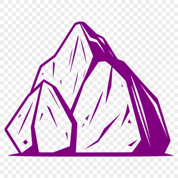 A 2D illustration of a rock, suitable for vector graphics and design projects.