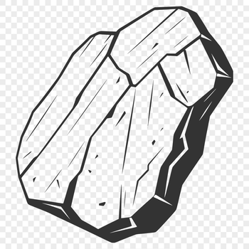 A digital illustration of a rock in vector format, suitable for cutting machines and laser cutters.