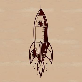 Vector illustration of a futuristic spaceship with sleek design, suitable for digital use.