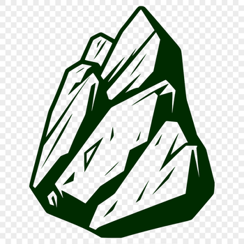 A 2D representation of a rock, suitable for vector design applications.