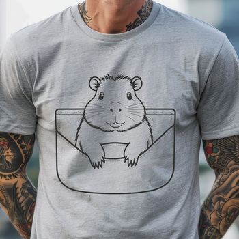 A detailed illustration of a large rodent native to South America, known as the capybara.