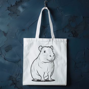 A detailed line art representation of a capybara as a scalable graphic design element.