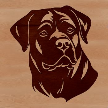 An SVG design of a Rottweiler's face, suitable for various digital applications.