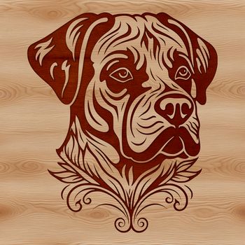 An SVG vector design featuring a Rottweiler as a high-quality clip art image.