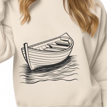 A simple row boat illustration designed as a vector graphic.