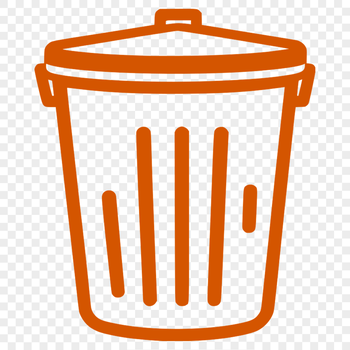 A simple vector illustration of a standard trash can with lid open.