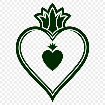 SVG illustration of the Sacred Heart symbol, suitable for vector designs and digital cutting projects.