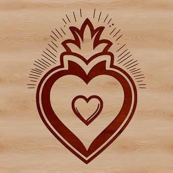 A simple, illustrated representation of the Sacred Heart, suitable for various applications.