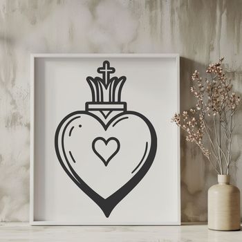 Sacred Heart icon in vector format, suitable for religious decorations and designs.
