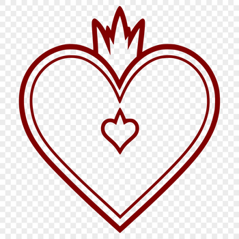 A vector representation of the Sacred Heart symbol, suitable for various designs and projects.