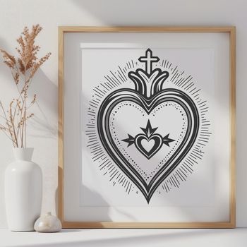 Sacred Heart icon in a vector format for print or digital use.