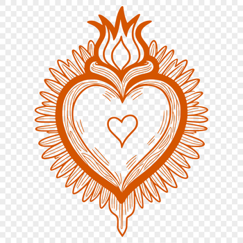 A vector illustration of the Sacred Heart, suitable for various digital applications and crafts.