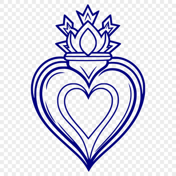 A vector illustration of the Sacred Heart symbol, a classic representation of Christian devotion.