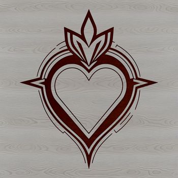 A stylized illustration of the Sacred Heart symbol, designed as a vector graphic for various applications.
