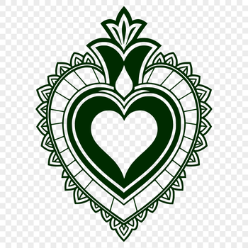 A sacred heart icon featuring a stylized representation of Christ's heart, suitable for religious and spiritual contexts.