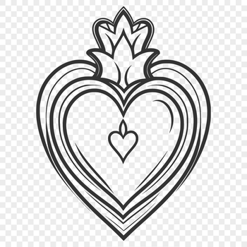 A vector graphic representation of the Sacred Heart, ideal for use in design projects requiring high-quality graphics.