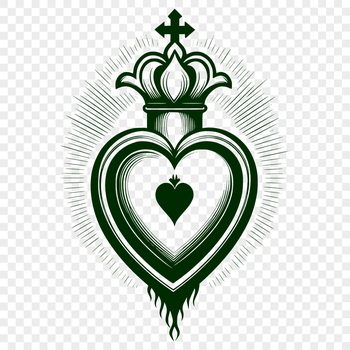 A vector illustration of a Sacred Heart symbol, commonly used in religious contexts.