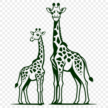 A digital illustration of a giraffe in vector format.