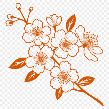 A delicate, stylized illustration of a cherry blossom in bloom, suitable for various design applications.