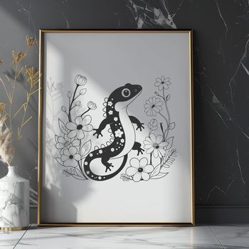 An SVG graphic of a salamander, suitable for digital design projects.