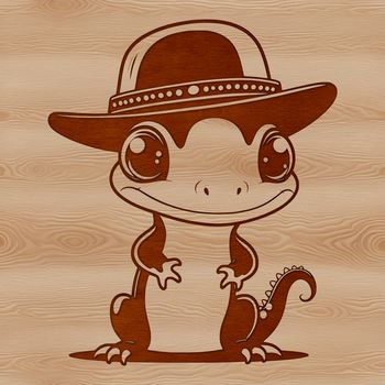 A vector graphic of a salamander in a simple design style.