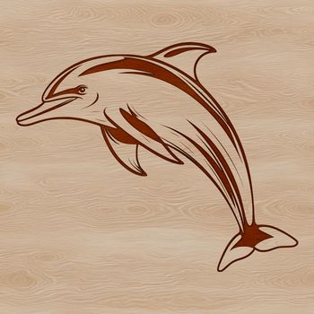 A digital illustration of a dolphin, a marine mammal commonly found in the ocean.