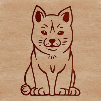 Simple line drawing of a seated Shiba Inu dog breed, ideal for personal or commercial use in vector art and design projects.