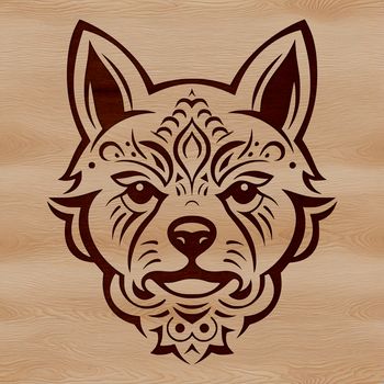 A stylized illustration of a Shiba Inu's head, suitable for vector art projects.