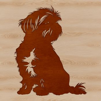 A sitting Shih Tzu dog with a calm expression, ideal for vector art designs.