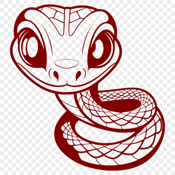 A simple illustration of a snake in various poses and angles.