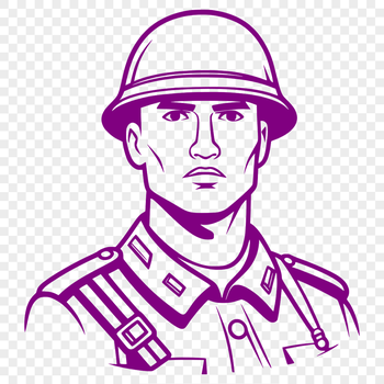 A high-resolution vector illustration of a military man in uniform, suitable for various design applications.