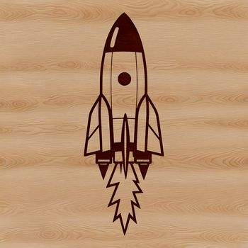 Detailed vector illustration of a futuristic spaceship in space.